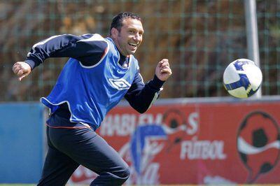 Eusebio, entrenador del Celta, durante un entrenamiento del equipo.