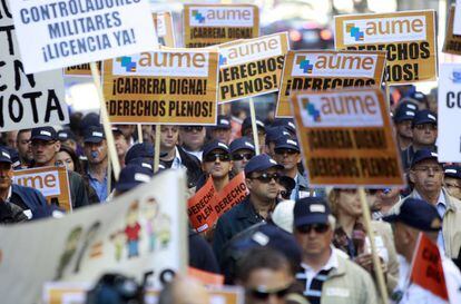 Concentraci&oacute;n de la Asociaci&oacute;n Unificada de Militares Espa&ntilde;oles (AUME) en Madrid en 2010.