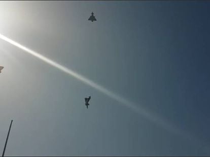 En vídeo, el inicio de la maniobra que acabó en el accidente mortal de un caza Eurofighter en la base de Los LLanos el pasado 12 de octubre.