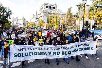 Manifestación para exigir frenar la emergencia climática, este domingo en Madrid. 