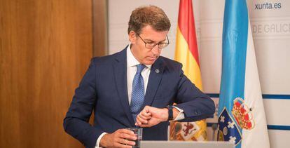 El presidente de la Xunta de Galicia, Alberto Núñez Feijóo, este jueves.