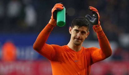 Courtois, tras un partido con el Chelsea.