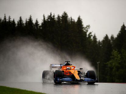 Coche del equipo McLaren en la clasificación del Gran Premio de Estiria (Austria), el 11 de julio.