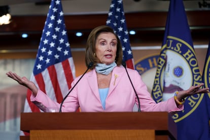 Speaker of the House of Representatives, Democrat Nancy Pelosi, on Capitol Hill.