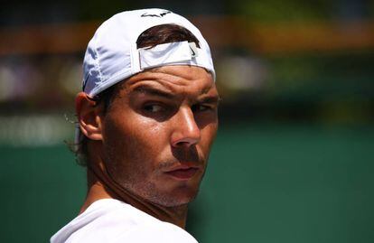 Nadal, durante un entrenamiento en Wimbledon.