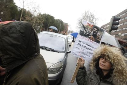 Protesta por los despidos de la Politécnica de Madrid.