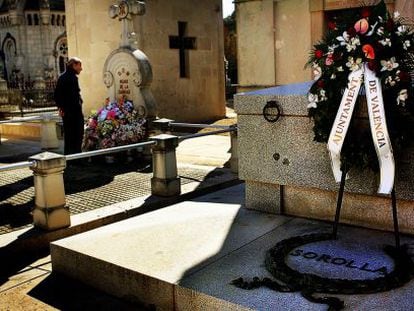 La tumba del pintor Joaqu&iacute;n Sorolla en el Cementerio General de Valencia.