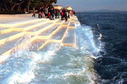 Escalinata del <i>Órgano marino</i> en la ciudad croata de Zadar, ganadora <i>ex aequo</i> del premio europeo.