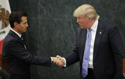 Pe&ntilde;a Nieto y Trump en su reuni&oacute;n el pasado agosto en M&eacute;xico