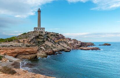 El faro de cabo de Palos (Murcia).