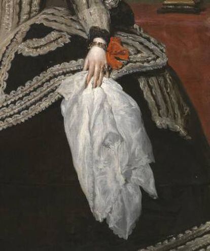 Detalle del pañuelo del cuadro de Velázquez que se conserva en el Prado.