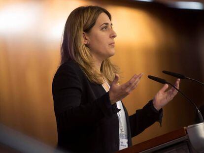 Marta Pascal durant la seva intervenció al Consell del PDeCAT el dia 5.