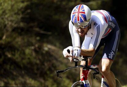 El ciclista brit&aacute;nico Bradley Wiggins, campe&oacute;n de contrarreloj.