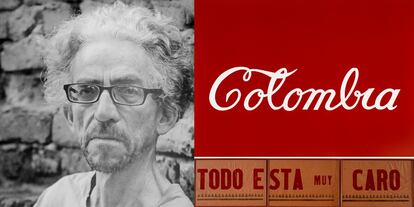 El artista conceptual Antonio Caro y dos de sus obras más famosas.