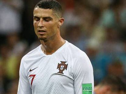Cristiano Ronaldo, durante el partido en el que Portugal fue eliminada del Mundial de Rusia.