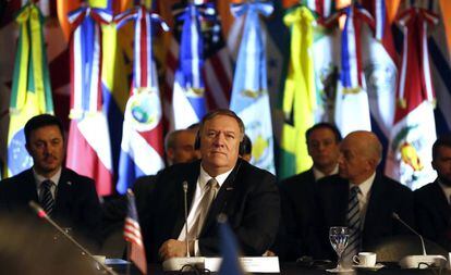El secretario de Estado de EEUU, Mike Pompeo, participa en Buenos Aires de la Conferencia Ministerial Hemisférica de Lucha contra el Terrorismo.