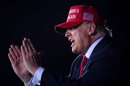 Trump durante su último acto de campaña, en Florida, el 2 de noviembre. 