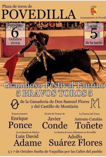 Cartel del festival taurino de Povedilla (Albacete)