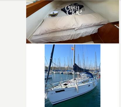 Extracto del anuncio en Idealista de alojamiento en barco en el Port Olímpic.