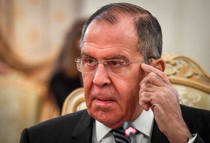 El ministro de Exteriores ruso, Serguéi Lavrov, este viernes en Moscú.
