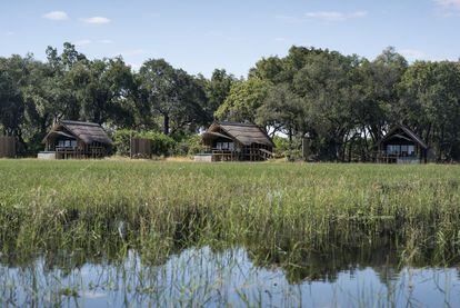 El alojamiento Eagle Island, en el delta del Okavango.