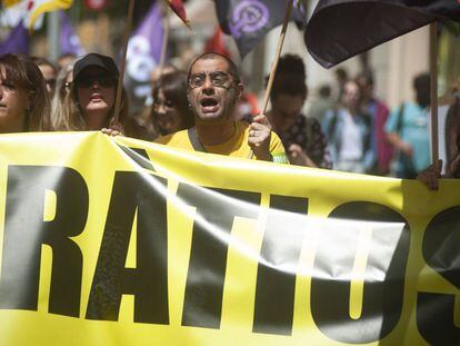 Manifestación de profesores en Barcelona la semana pasada