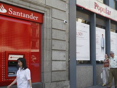 Sucursales de Santander y Banco Popular