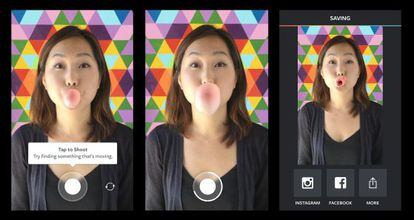 Apariencia de la nueva función de Instagram, 'Boomerang', en un teléfono con Android.