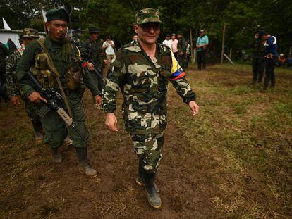 Iván Mordisco, comandante de la principal disidencia de las FARC, el domingo en San Vicente del Caguán, departamento de Caquetá (Colombia).