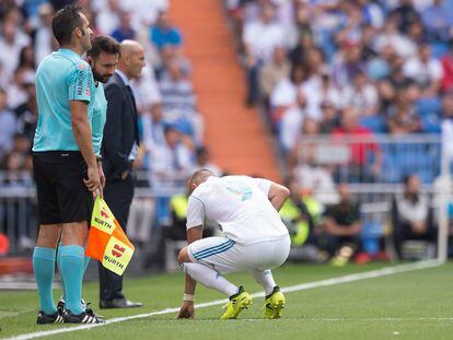 Benzema, durante un partido co nel Real Madrid.