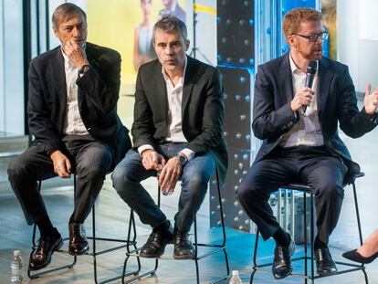 Presentación de la nueva estrategia en producción de series de Telefónica, ayer en Madrid.