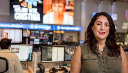 La periodista Inger Díaz este martes en la Redacción de Univisión Noticias.
