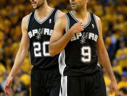 Parker y Ginobili, durante el partido.