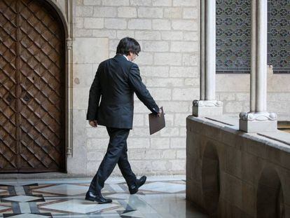 Carles Puigdemont, al Palau de la Generalitat l'octubre de 2017.