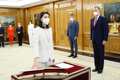 Pilar Llop promises the post of Minister of Justice, last July.