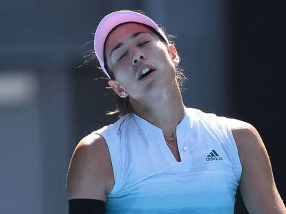 Muguruza, durante el partido contra Pliskova en Melbourne.