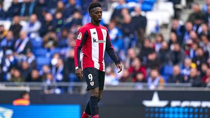 Iñaki Williams, en el Espanyol-Athletic de Liga donde sufrió insultos racistas.