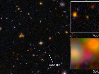 Galaxy EGS8p7, des del Hubble i l'Spitzer.