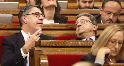 El líder del PP catalán, Xavier García Albiol y, a la derecha, Enric Millo.
