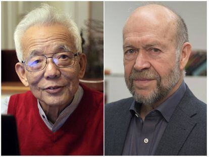 Los premiados con el galard&oacute;n Fronteras del Conocimiento en Cambio Clim&aacute;tico, los climat&oacute;logos Syukuro Manabe (izda) y James Hansen (dcha).