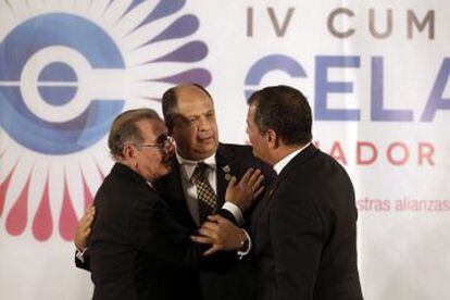 Danilo Medina, Luis Guillermo Solís y Rafael Correa.