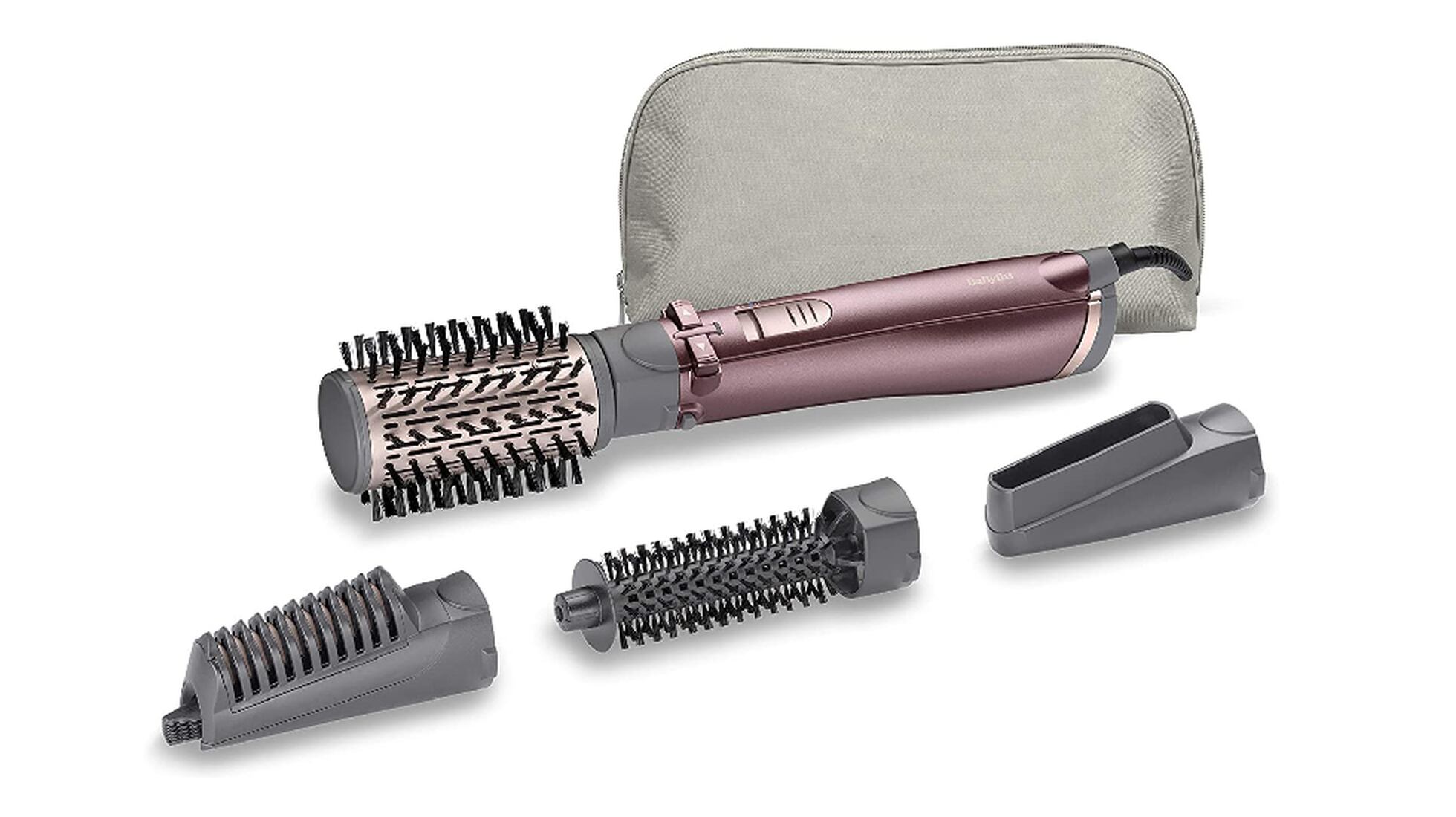 Navaris Cepillo moldeador eléctrico - Rizador de pelo con 4 accesorios -  Cepillo de cerámica para peinar moldear y alisar pelo - Secador de cabello  : : Belleza