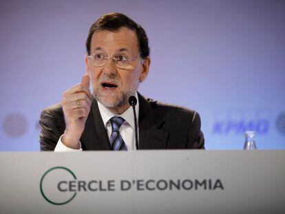 Rajoy se dirige al empresariado catal&aacute;n en el C&iacute;rculo de Econom&iacute;a de Sitges. 