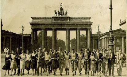 Alumnos del Instituto-Escuela, en Berlín, durante una excursión en verano de 1931.