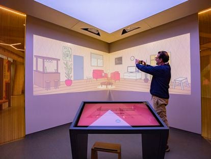 Un espacio interactivo para que los visitantes puedan diseñar el interior de las habitaciones de su hogar ideal, en el Museo Nacional de la Vivienda.