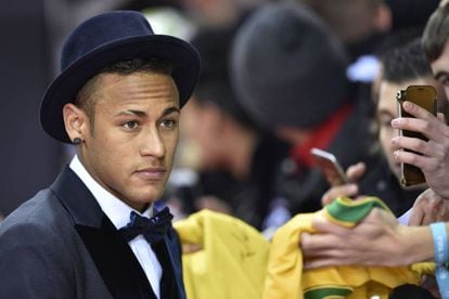 Neymar jr el lunes pasado, durante la fiesta de entrega del Balon de Oro 2016