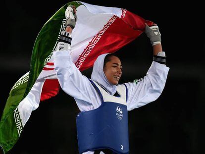 Kimia Alizadeh, tras ganar el bronce en los Juegos de Río en 2016.