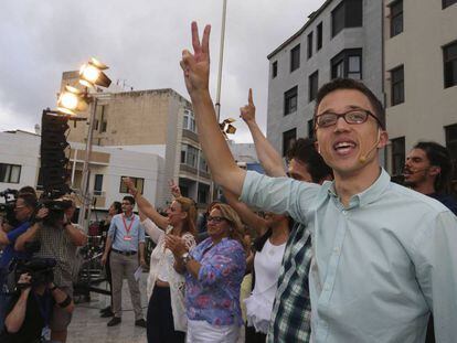 El &#039;n&uacute;mero dos&#039; de Podemos, &Iacute;&ntilde;igo Errej&oacute;n, en el acto de Unidos Podemos en Las Palmas.