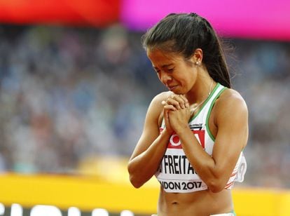 La portuguesa Marta Pen Freitas, antes de la carrera de 1.500 metros, el 4 de agosto.