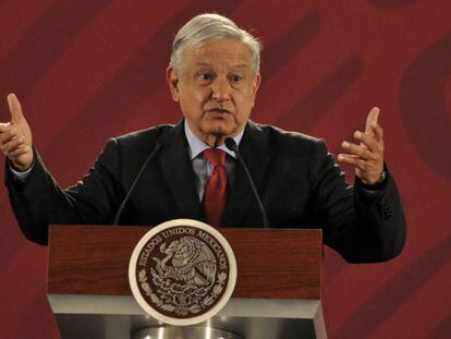 López Obrador, durante su intervención.